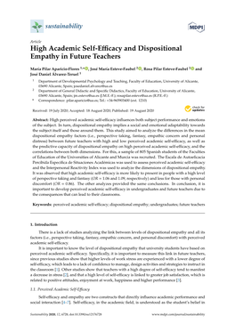 High Academic Self-Efficacy and Dispositional Empathy in Future Teachers