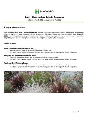 Lawn Conversion Rebate Program Effective July 1, 2021 Through June 30, 2022