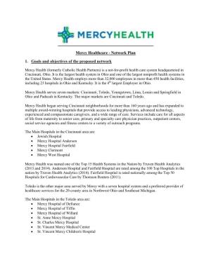 Mercy Healthcare - Network Plan