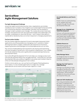 Servicenow Agile Management Solutions