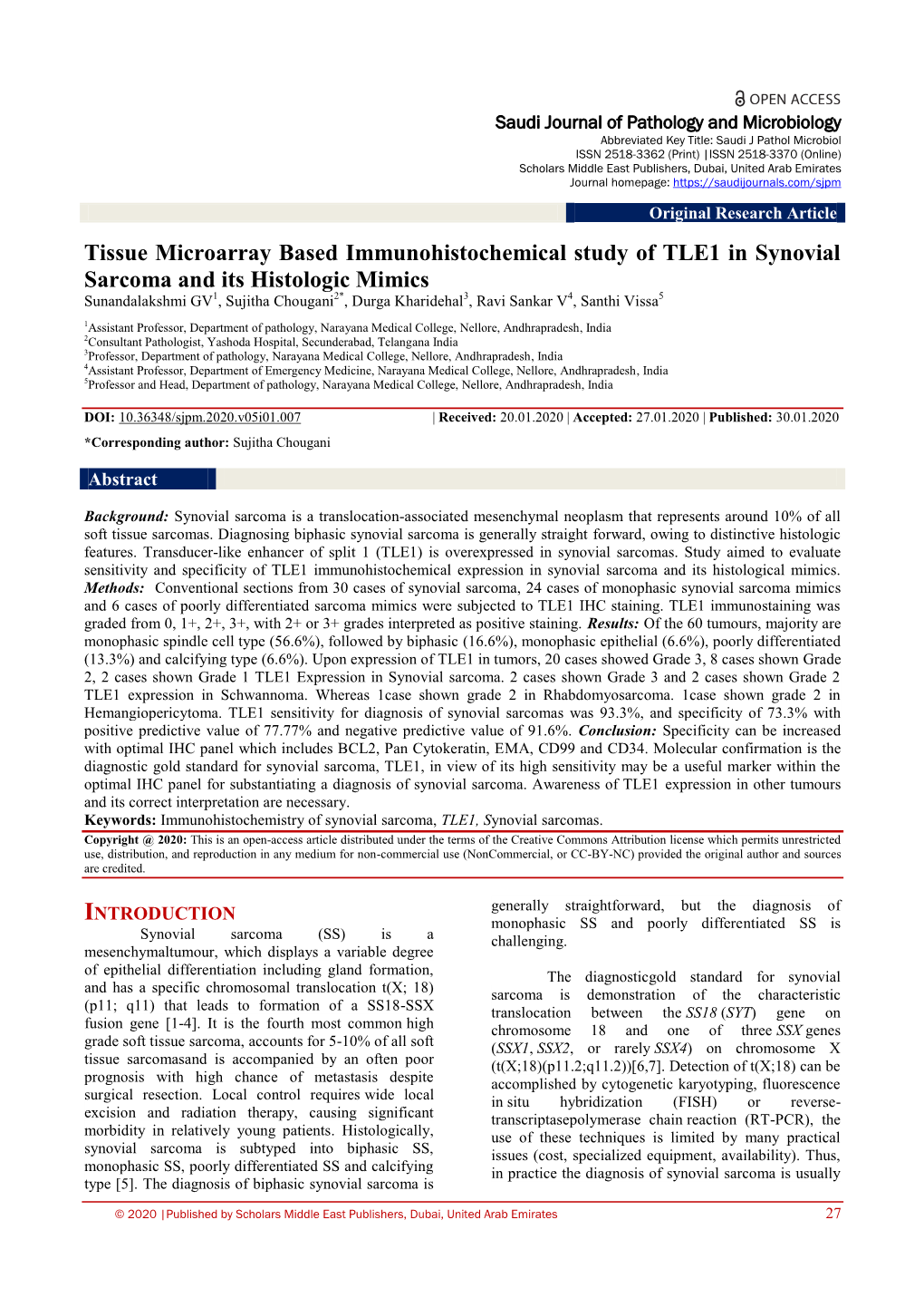 Tissue Microarray Based Immunohistochemical Study Of