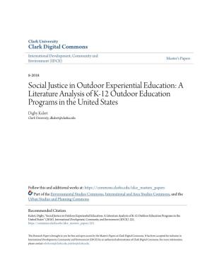 Social Justice in Outdoor Experiential Education