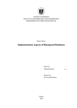 Implementation Aspects of Bitemporal Databases