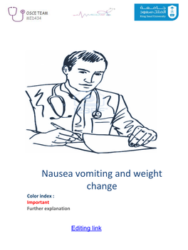 Nausea Vomiting and Weight Change Color Index : Important Further Explanation
