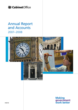 Cabinet Office Annual Report and Accounts 2007 to 2008