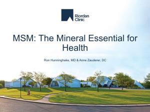 MSM: the Mineral Essential for Health