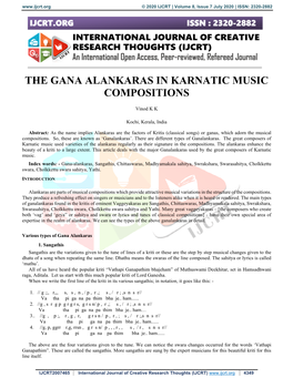 The Gana Alankaras in Karnatic Music Compositions