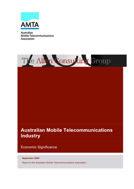 Australian Mobile Telecommunications Industry