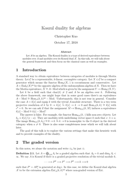 Koszul Duality for Algebras