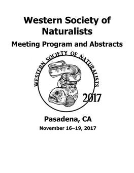 Western Society of Naturalists ~ 2017
