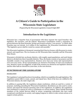 Introduction to the Legislature