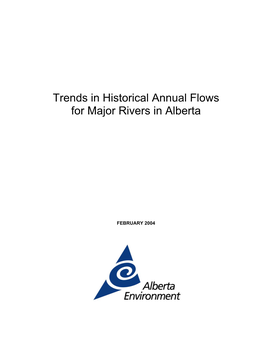 Trends in Historical Annual Flows for Major Rivers in Alberta