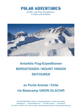 Antarktis Flug-Expeditionen BERGSTEIGEN / MOUNT VINSON SKITOUREN