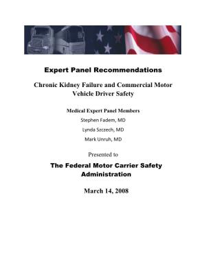 Chronic Kidney Failure and Commercial Motor Vehicle Driver Safety