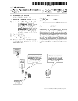 (2) Patent Application Publication (10) Pub. No.: US 2015/0261625A1 Cape Et Al