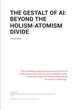 The Gestalt of Ai: Beyond the Holism-Atomism Divide
