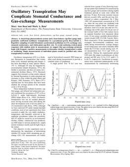 Oscillatory Transpiration May Complicate Stomatal Conductance