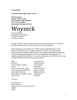 Woyzeck Script Sample