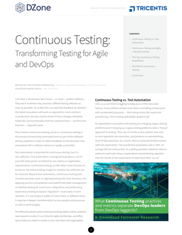 Continuous Testing