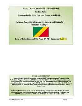 Emission Reductions Program Document (ER-PD)