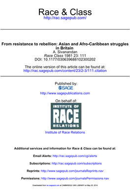 Asian and Afro-Caribbean Struggles in Britain A