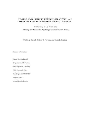 People and “Their” Television Shows: an Overview of Television Connectedness