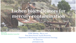 Lichen Bioindicators for Mercury Contamination