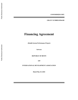 Financing Agreement