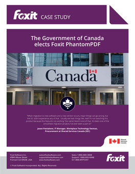 The Government of Canada Elects Foxit Phantompdf Case Study