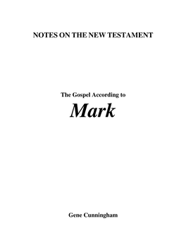 Notes on the New Testament