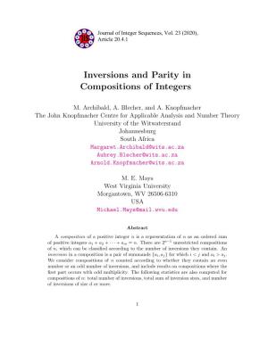 Inversions and Parity in Compositions of Integers