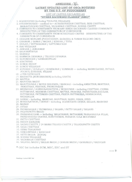 "OTHER BACKWARD CLASSES" {OBC)* * OBC List Includes BCM, MBC, EBC and BT