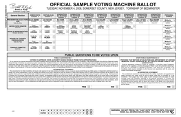 OFFICIAL SAMPLE VOTING MACHINE BALLOT Brett A