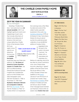 THE CHARLIE CHAN FAMILY HOME 2019 NEWSLETTER ISSUE No