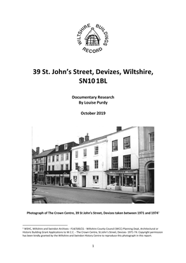 39 St. John's Street, Devizes, Wiltshire, SN101BL