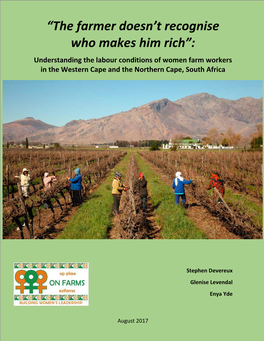“The Farmer Doesn't Recognise Who Makes Him Rich