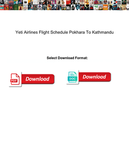 Yeti Airlines Flight Schedule Pokhara to Kathmandu
