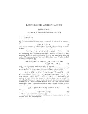 Determinants in Geometric Algebra