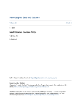Neutrosophic Boolean Rings