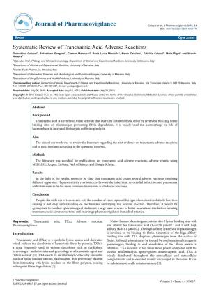 Systematic Review of Tranexamic Acid Adverse Reactions