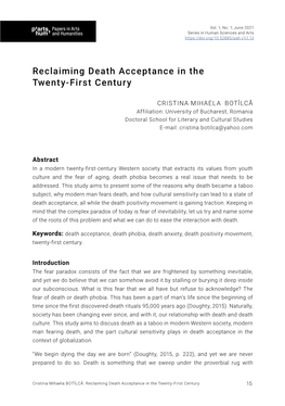 Reclaiming Death Acceptance in the Twenty-First Century