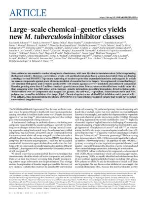 Large-Scale Chemical–Genetics Yields New M. Tuberculosis Inhibitor Classes ­­Eachan O