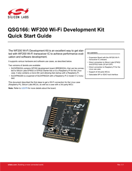 QSG166: WF200 Wi-Fi Development Kit Quick Start Guide