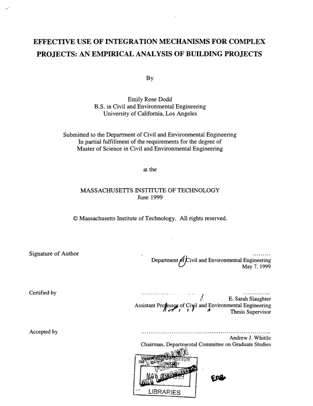 An Empirical Analysis of Building Projects