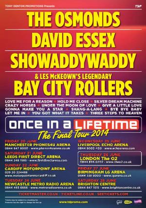 The Osmonds, the Iconic David Essex, As Well As Showaddywaddy & Les Mckeown’S Legendary Bay City Rollers
