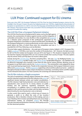 LUX Prize: Continued Support for EU Cinema