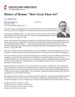 History of Hymns: "How Great Thou Art" by C