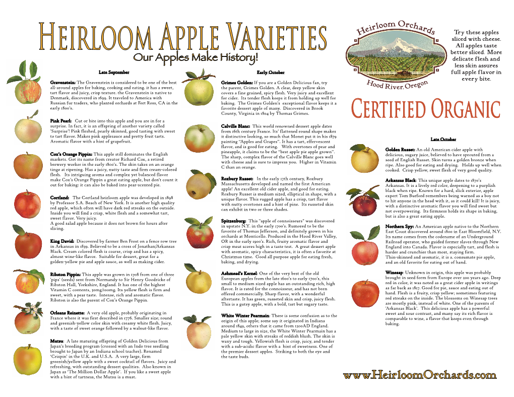 Heirloom Apple Varieties Better Sliced