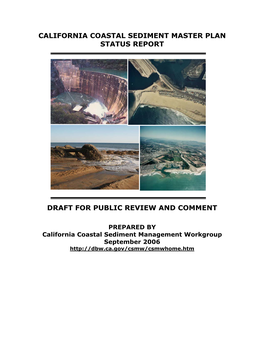 California Coastal Sediment Master Plan Status Report