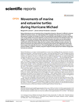 Movements of Marine and Estuarine Turtles During Hurricane Michael Margaret M